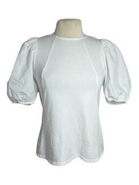 Velvet by Graham & Spencer for Anthropologie Miki Puff Sleeve White Top XS